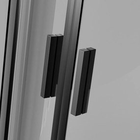 Besco Štvrťkruhový sprchový kút ZARYA BLACK HR 80x80 (90x90) + vanička ALEX biela BESCO-Rozmery: 90x90
