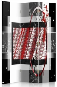 Gario Paraván Abstrakcia v čiernej a červenej farbe Rozmery: 110 x 170 cm, Prevedenie: Klasický paraván