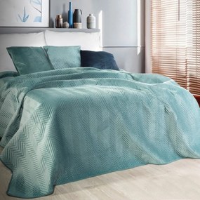 Zamatový jednofarebný prehoz na posteľ s prešívaním Šírka: 170 cm | Dĺžka: 210 cm