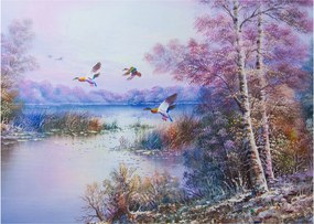Obraz - Prichádza jeseň, olejomaľba (70x50 cm)