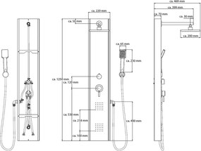 Eisl Sanitär Sprchový hydromasážny panel Tahiti 60035