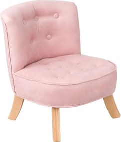 Detské kreslo velvet ružové 25 cm Biela