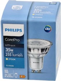 LED žiarovka Philips GU10 - 3,5 W - 255Lm - teplá biela 2700K - CorePro Premium