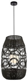 Závesné svietidlo Arona, 1x čierne ratanové tienidlo, (fi 40cm), b
