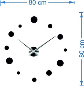 SENTOP | Veľké nástenné nalepovacie hodiny DIY I SENTOP 12S044S HEU- analógové