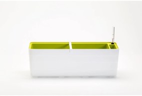 Plastia Samozavlažovací truhlík Berberis 60, biela + zelená, 60 cm
