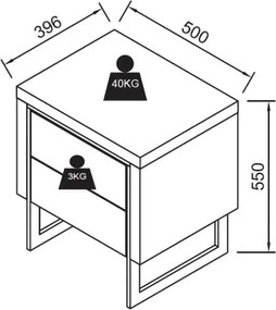 Nočný stolík ZARINE dub
