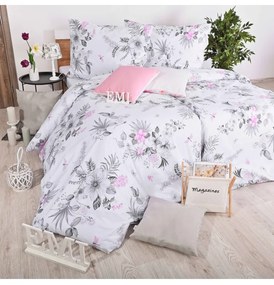 Obliečky bavlnené Laura biele EMI, Predĺžený set jednolôžko obsahuje 1x 140x220 + 1x 70x90