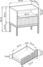 Nočný stolík Nova, biely