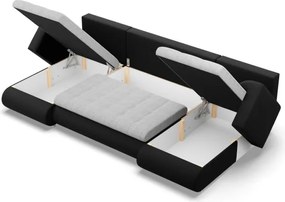 Sedacia súprava FORESTA ULL v tvare U sivá / čierna