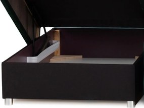 Rohová sedačka na trvalé spanie Island, tmavo zelená látka, ľavý roh