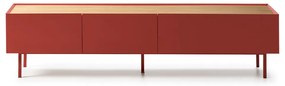 Červený TV stolík v dekore duba 180x45 cm Arista – Teulat