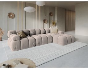 Svetlohnedá zamatová modulárna rohová pohovka (pravý roh) Bellis – Micadoni