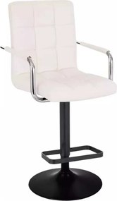 LuxuryForm DESIGN Barová stolička VERONA na čiernom tanieri - biela