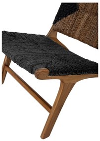 Čierno-hnedé kreslo s výpletom Grant - Bloomingville