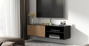 Závěsný TV stolek Meorati 150 cm černý/dub Artisan
