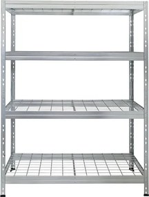Kovové regály RIVET PRO 180x120x60 oceľová mriežka 4 úrovne pozinkovaná