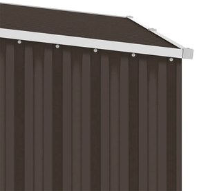 Záhradná kôlňa na palivové drevo hnedá 245x98x159 cm pozinkovaná oceľ