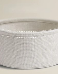 Krémový príručný stolík s odkladacím košom SALMA Ø 45 cm