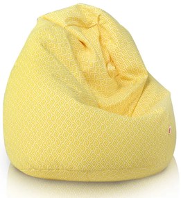 Sedací vak Meander bielo-žltý