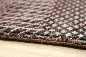 Diamond Carpets India, Ručne viazaný kusový koberec Diamond DC-MCN Black / rust, 180x275, červená, chodba / predsieň