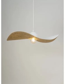 Luster na lanku KAPELLO 1xE27/60W/230V pr. 76 cm biela/zlatá
