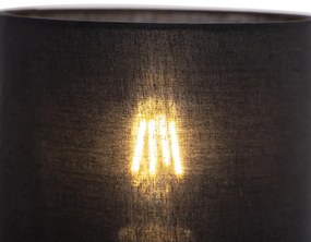 Nástenná lampa v štýle Art Deco zlatá s bavlneným čiernym tienidlom - Stacca