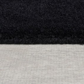 Čierno-sivý ručne tkaný vlnený koberec 150x240 cm Collage Monochrome – Flair Rugs