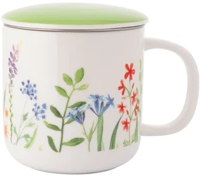 Altom Porcelánový hrnček s kanvičkou a viečkom Nature Awakening 380 ml