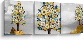 Obraz - Rozkvet (s hodinami) (90x30 cm)