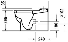 DURAVIT Starck 3 WC misa kombi s Vario odpadom, 370 mm x 395 mm x 655 mm, s povrchom WonderGliss, 01280900001