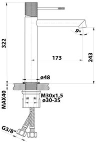 Sapho - Umývadlová batéria SOLARIS 32 cm lesklý chróm