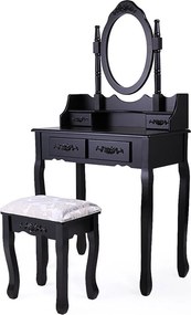 Toaletný stolík s taburetkou- Rome, čierny