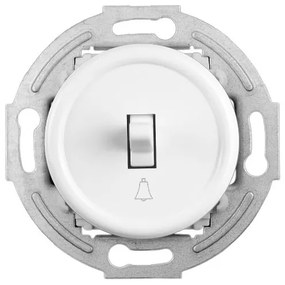 Elhard Zvončekové tlačidlo Retro Klasik, biele KL1202W