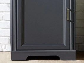 Vysoká vitrína Jasmin, grafit/dub, s osvetlením