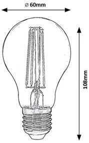 Rabalux LED Smart Wifi filament žiarovka A60 1x6W | E27 | 700lm | 3000-6500K | CCT - stmievateľná