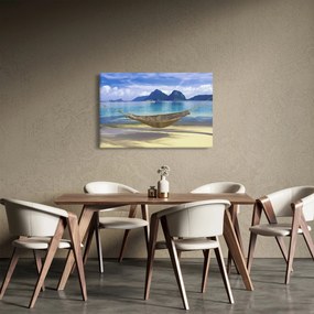 Obraz - Obraz hojdacej siete na pláži 2 (90x60 cm)