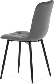 Jedálenská stolička zamatová, sivá CT-281 GREY4