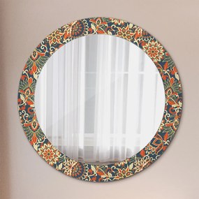 Okrúhle ozdobné zrkadlo Ilustrácia kvetového roka fi 70 cm