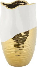 Váza Lux 35 cm zlatá/biela