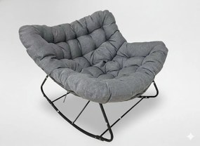 CH Hojdacia stolička SVINGA 112 x 104 x 69 cm tmavošedý ratan, tmavošedé vankúše