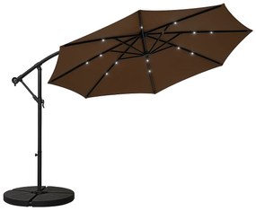 Zahradní slunečník Houseland Mavex s LED osvětlením 300 cm tmavě hnědý
