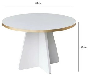 Konferenčný stolík Mushroom Gold and White