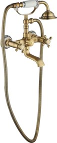 Rea Rustico, nástenná vaňová batéria s ručnou sprchovou súpravou, zlatá matná, REA-B0702