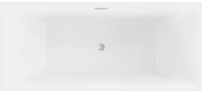 Mexen Lita, voľne stojaca vaňa 170 x 75 cm, biela-čierna, brúsená oceľ prepad, 52121707575-97