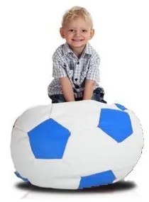 Sedací vak futbalová lopta malá bielomodrý EMI