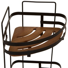 Polička do kúpeľne Blackacia3, akácia/s čiernymi prvkami