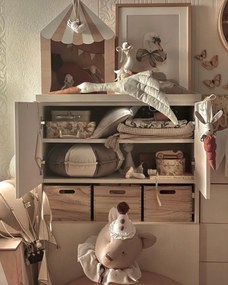 Dekorácia do detskej izby bocian - béžový