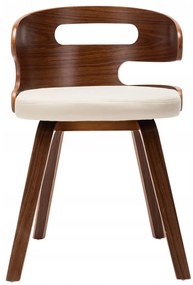 Petromila Jedálenské stoličky 4 ks krémové ohýbané drevo a umelá koža