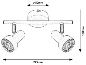 Rabalux - Bodové svietidlo 2xGU10/50W/230V
